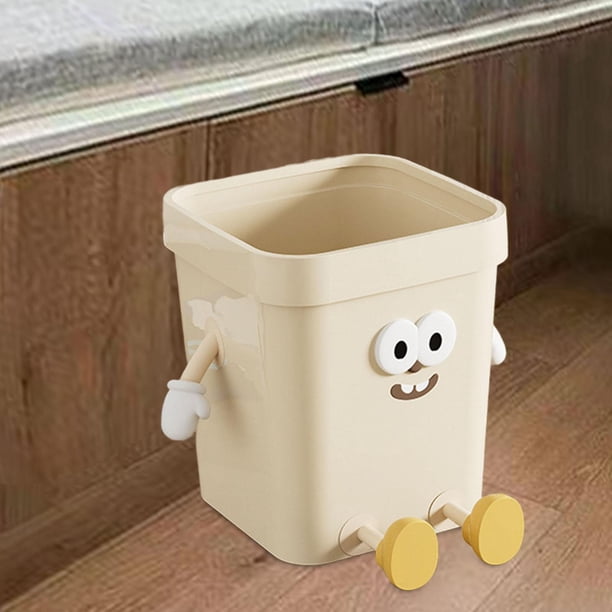 Papelera con tapa abierta, multifuncional, creativa, con dibujos animados, para el hogar, dormitorio, sala de estar, cocina, estudio Sentado en posición media