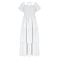 thumbnail image 6 of Guieoi Womens Dresses Plus Size 2026 New Trendy Summer Short Sleeve Square Neck Short Sleeve Dress White XXL, 6 of 9
