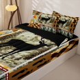 thumbnail image 3 of Castle Fairy Rustic Jungle Deer Zipper Twin Comforter Sets with Fitted Sheet and 2 Pillowcases,Woodland Animal Maple Leaves Zipper Bedding Set,Brown Orange Cream,Black Reversible,4-Piece, 3 of 6