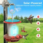 Nafnti Hummingbird Feeder with Camera, Smart Bird Feeder with 3K HD Video, AI Identify 300+ Species, Solar Powered Wireless Outdoor Bird Camera, IP65 Waterproof, for Bird Watching Gift