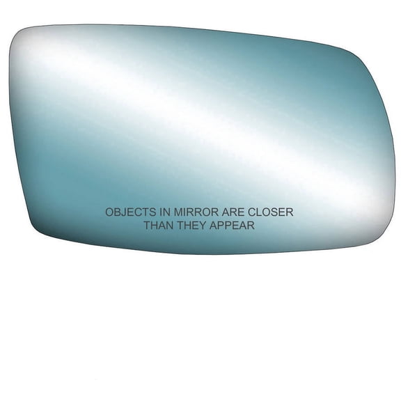 30256 - Fit System Passenger Side Heated Mirror Glass w/ backing plate, VW Golf 99-06, Jetta 99-05, GTI 99-06 (To 05/ 2006), 3 15/ 16" x 6 11/ 16" x 7 3/ 8" (4th Generation, blue lens)