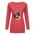 thumbnail image 5 of Valentine's Day Women Fashion Casual Print Crewnrck Loose Long Sleeve T-Shirt Top Blouse Pullover, 5 of 6