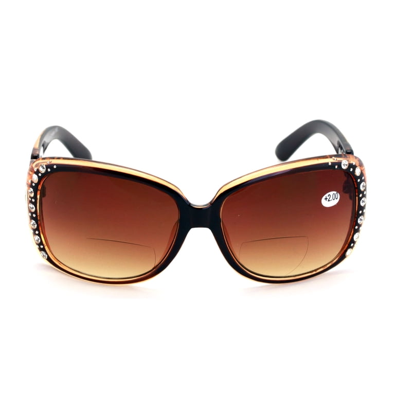 V.W.E. Oversized Rhinestones Bifocal Reading Sunglasses  display picture 1