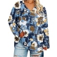 thumbnail image 3 of GERsome Women's Tops Plus Size V Neck Long Sleeve Shirts Dressy Casual Blouses Print Tunic Tops Size 4XL, 3 of 7