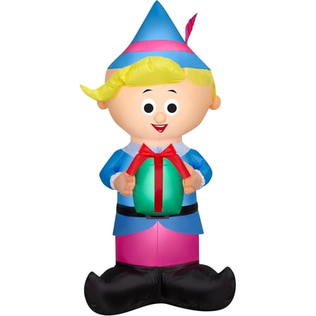 Airblown Inflatable Christmas Rudolph's Hermey w/Present Yard Decoration