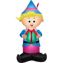 Airblown Inflatable Christmas Rudolph's Hermey w/Present Yard Decoration