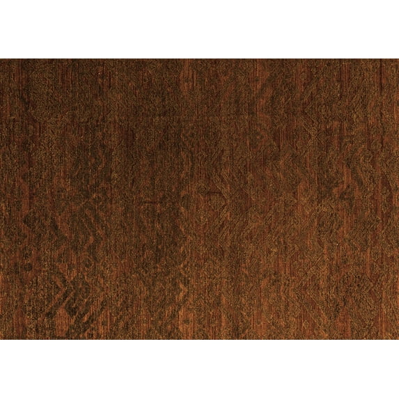 Ahgly Company Indoor Rectangle Abstract Orange Modern Area Rugs, 2' x 5'