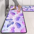 thumbnail image 2 of Kitchen Rugs Sets Of 2,Purple Butterfly Lavender Pattern Anti Fatigue Kitchen Mat Rugs Non Slip Washable,Decorative Kitchen Floor Mats for Kitchen,Sink,Laundry,17"x47"+17"x47", 2 of 5