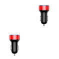 thumbnail image 2 of Moyic DC 5V 120W pantalla de dígitos del coche medidor de voltaje portátil aleación de aluminio adaptador de carga USB automóvil negro rojo 2piezas, 2 of 6