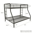 DHP Dusty Twin over Full Metal Bunk Bed with Secured Ladders, Black