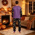 thumbnail image 4 of Breathable Matching Family Halloween Pajamas Set, Printed Long Sleeve PJs Lounge Sleepwear Outfits for Cozy Holiday Evening, 4 of 5