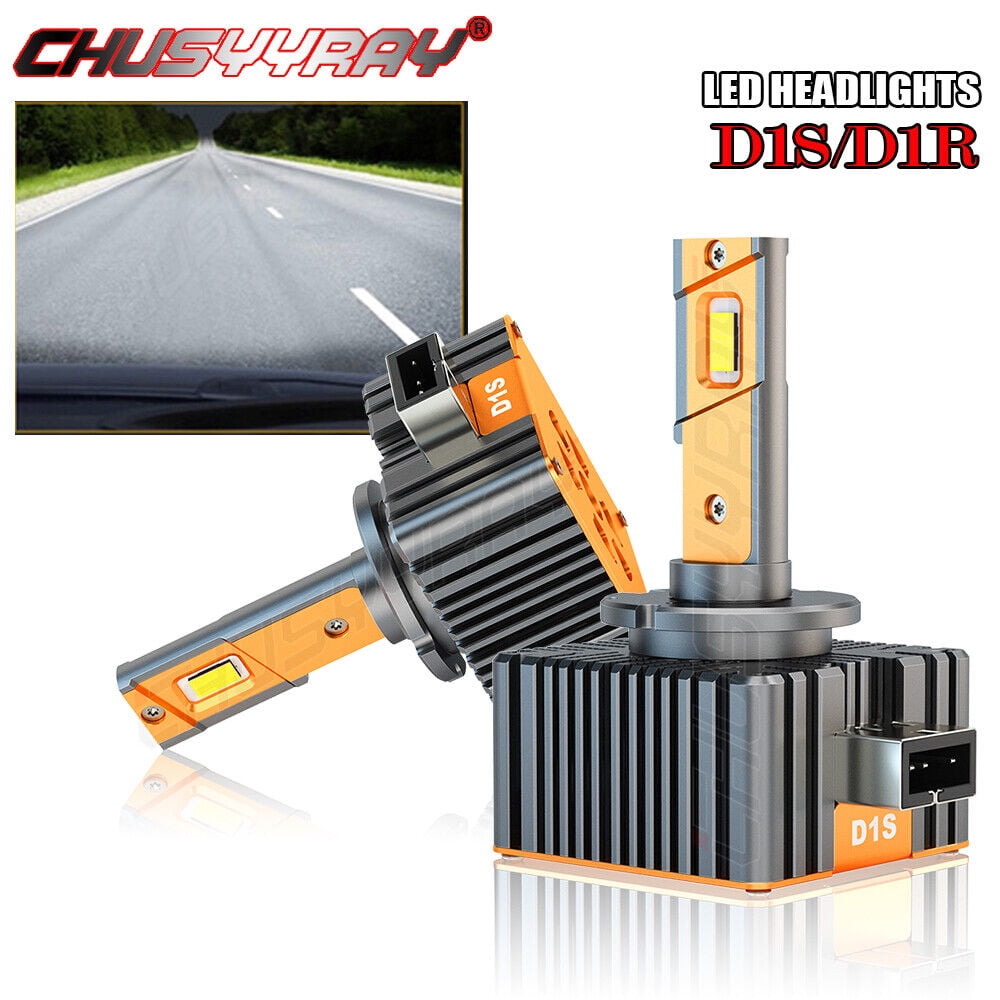 D1S D1R LED Headlight Bulbs with Internal Driver - HID Replacement -  Fanless - 6500K