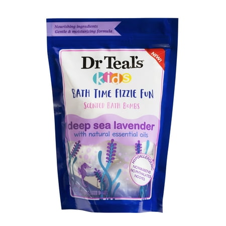 Dr Teal's Kids Bath Fizzies, Deep Sea Lavender, 4 Count, 1.6 oz