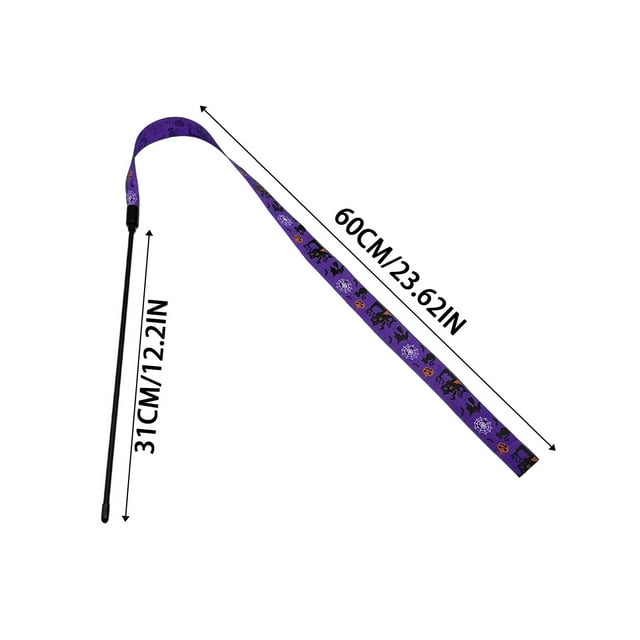 Halloween Cat Toys Interactive Teaser Wand With Durable Polyester Ribbon For Indoor Play Exercise And Entertainment