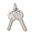 thumbnail image 1 of Sterling Silver 24" 1mm Box Chain 3D House And Car Truck Keys Pendant Necklace, 1 of 2