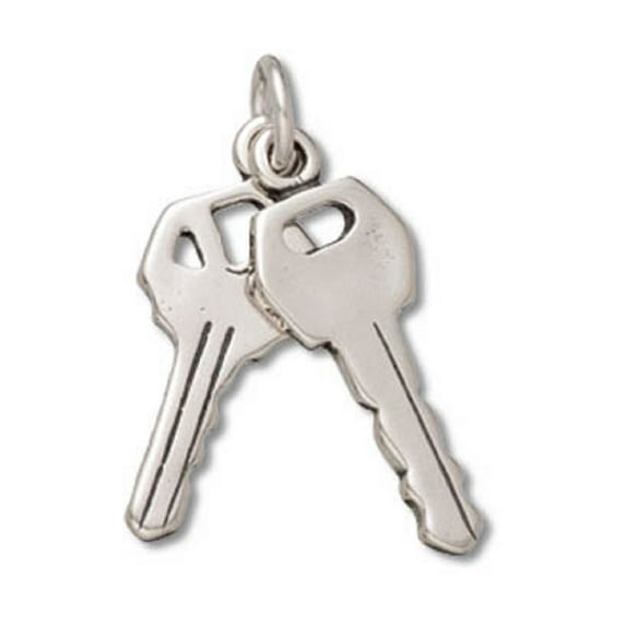 Sterling Silver 24" 1mm Box Chain 3D House And Car Truck Keys Pendant Necklace