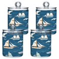 thumbnail image 7 of Ryvnso 2 Pack Qtip Holder Organizer Seagulls and Ship Bathroom Cotton Swabs Cans Storage Canister, 7 of 7