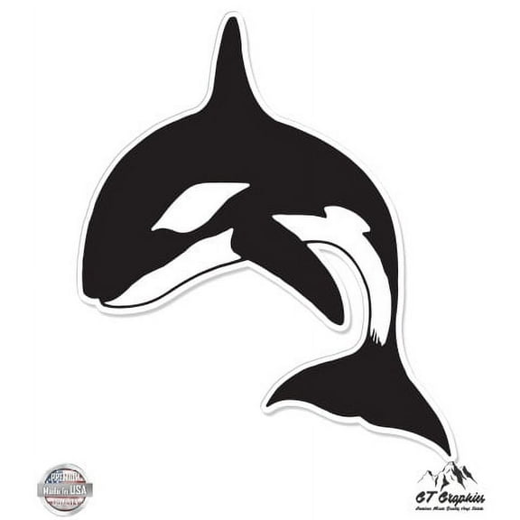 Orca Killer Whale - 3" Vinyl Sticker - For Car Laptop I-Pad Phone Helmet Hard Hat - Waterproof Decal
