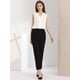 thumbnail image 2 of Blusa de oficina de trabajo con cuello en V liso plisado sin mangas para mujer Blanco XS, 2 of 6
