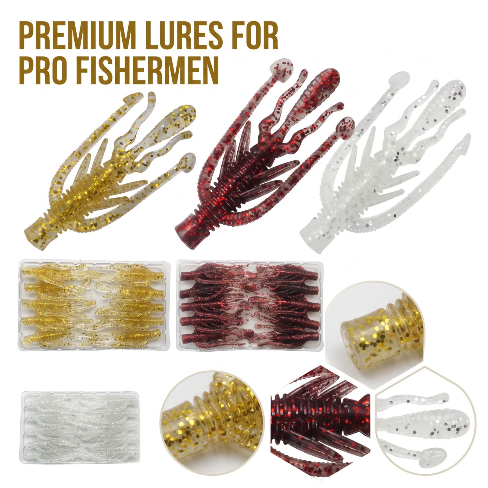 QLUEWX 30PCS Floating Shrimp Soft Lures Scented High Elastic Crawfish Bait 2.48in Artificial Fishing Soft Baits Freshwater Saltwater Tackle Gift for Anglers
