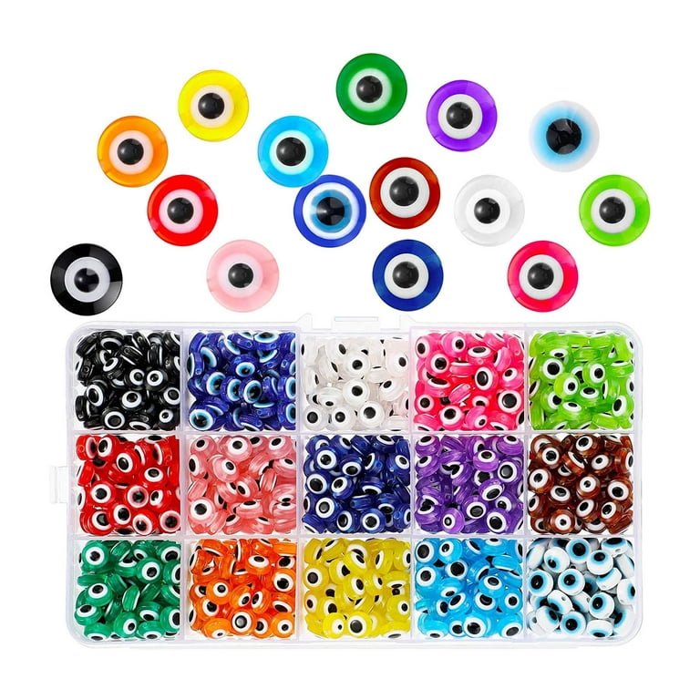 450Pcs Evil Eye Beads Spacer Beads Handcrafted Beading Making Mixed Colors  