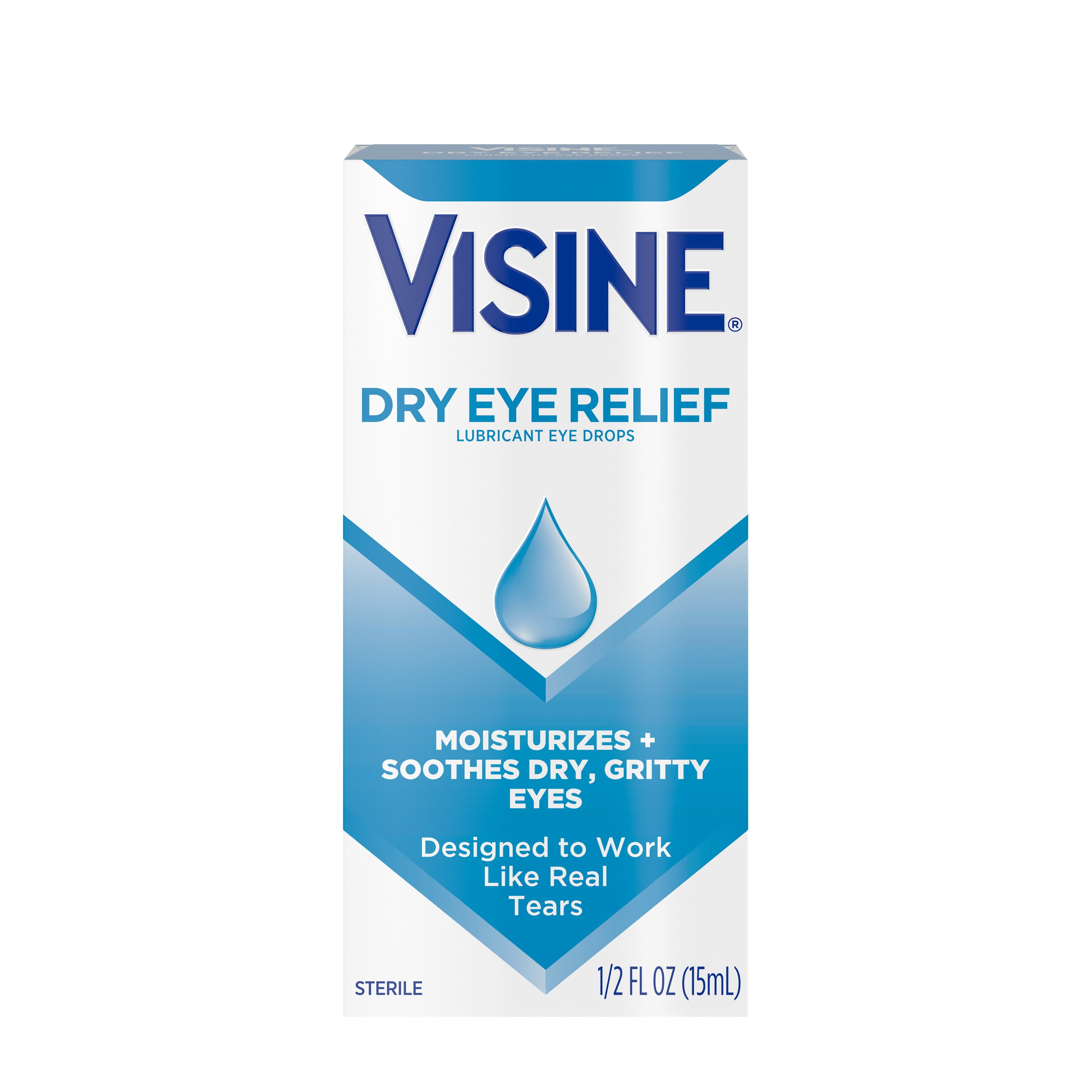 Visine Dry Eye Relief Lubricating Eye Drops For Dry Eyes 0 5 Fl Oz Walmart Com