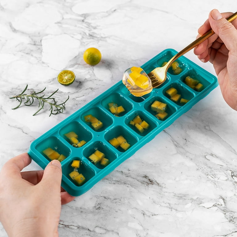 Plastic Ice Cube Trays for Freezer, Ice Cubes Per Tray with Easy-Release  Design