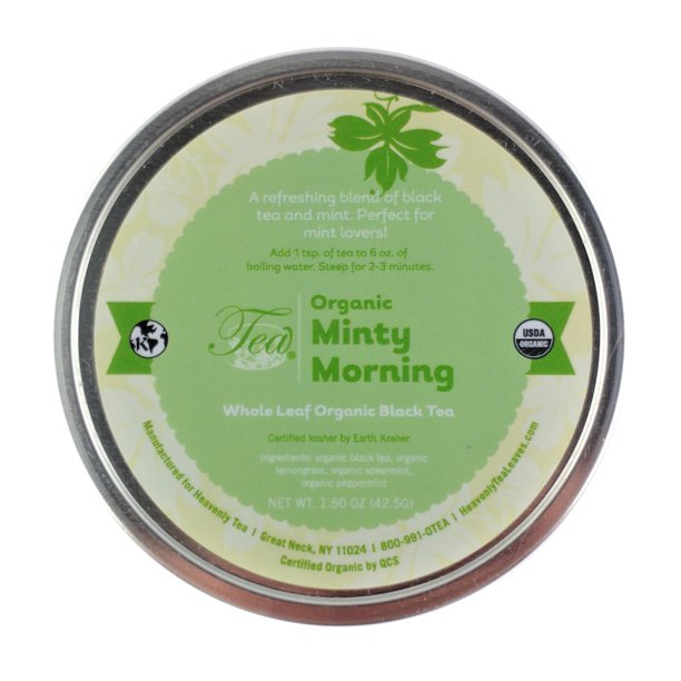 Heavenly Tea Leaves Organic Minty Morning Loose Leaf Tea Canister, 1.5