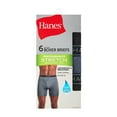 thumbnail image 2 of Hanes Men’s Performance Boxer Briefs, Stretch, Black/Grey, 6-Pack, 2 of 8
