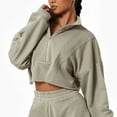 thumbnail image 1 of Sudadera de Mujer Manga Larga Cuello Alto Suelto Deportivo Casual Transpirable Blusa con Cremallera para Exteriores Lino Gris XL, 1 of 5