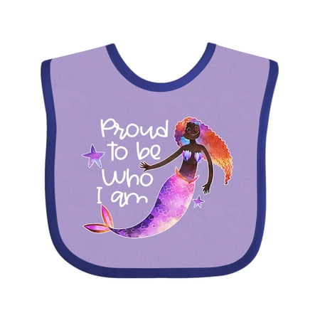 

Inktastic Black History Month Proud to be Who I Am Mermaid Gift Baby Boy or Baby Girl Bib