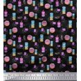 thumbnail image 1 of Soimoi polyester Crepe Fabric Donuts Food Print Sewing Fabric Yard 42 Inch Wide, 1 of 5