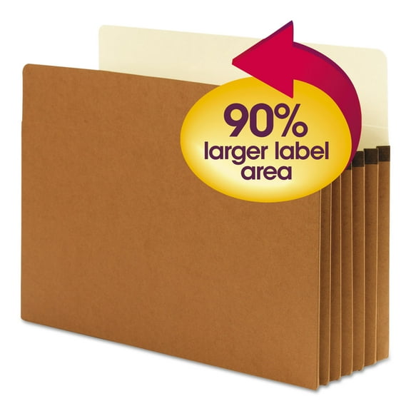 Smead, SMD73240, Oversized SuperTab File Pocket - Straight-Cut Tab, 10 / Box, Redrope