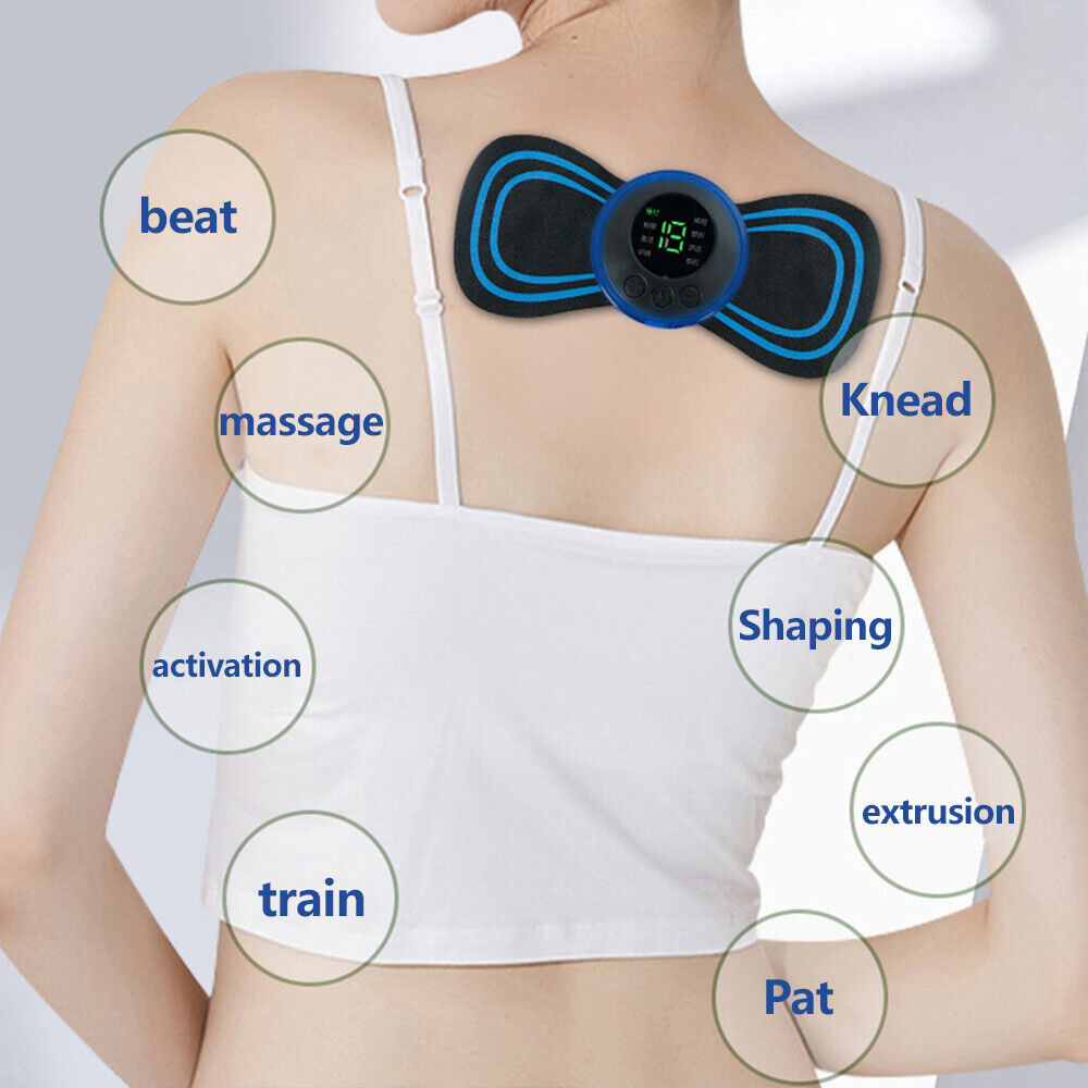 Mini Electric Neck Massager Cervical Massage Stimulator Pain Relief Portable  Back Massager 2 Styles （Not Include Battery)