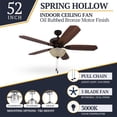 thumbnail image 4 of Prominence Home Spring Hollow LED Ceiling Fan with Light and Pull Chain, 52", 4 of 12