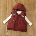 thumbnail image 5 of IVEYRTF Kids Sleeveless Vests Puffer Jacket Winter Warm Coat for Boys Girls Children Lightweight Cold Weather Outerwear Sleeveless Top with Pockets(Wine,9-10 Years), 5 of 7