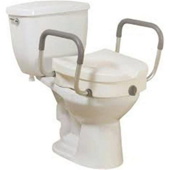 Roscoe Medical BSRTSLA Raised Toilet Seat with Lock & Arms - 350lb Weight Capacity