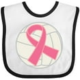 thumbnail image 3 of Inktastic Breast Cancer Volleyball Pink Ribbon Sports Gear Boys or Girls Baby Bib, 3 of 4