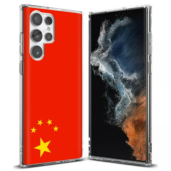 TalkingCase Slim Phone Case Compatible for Samsung Galaxy S22 Ultra 5G, Flag China Print, Thin Light, Flexible, Soft, USA