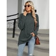 thumbnail image 6 of OBEEII Long Sleeve Turtleneck Sweater for Women Ribbed Knitted Warm Sweater Casual Loose Pullover Jumper Tops, 6 of 9