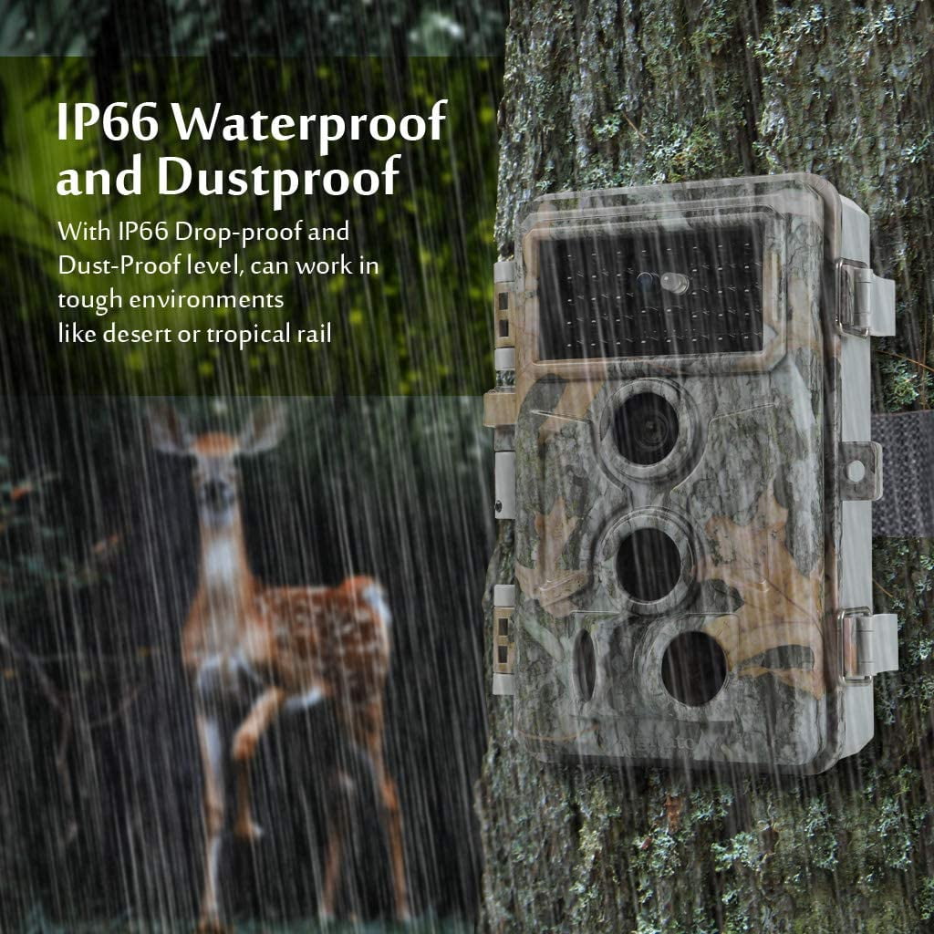 2-Pack 64MP Trail Cameras with 1296P HD Video, Night Vision No Glow, 0.1S Motion Activation, IP66 Waterproof - Ideal for Outdoor Wildlife Hunting & Home Security Surveillance-Gray
