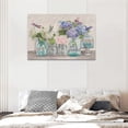 thumbnail image 4 of Rustic Hydrangea Bathroom Wall Art Farmhouse Flower Dragonfly Bathroom Pictures Wall Decor Floral in Mason Vase Prints Painting Country Farm Framed Artwork for Bathroom Living Room Bedroom 16"x24", 4 of 5