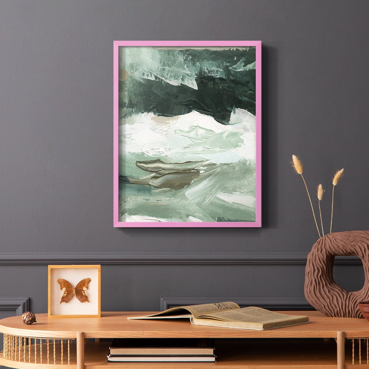 Crashing I Framed Print in Pink Solid Wood Framed Print No Nail Hanging