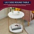thumbnail image 4 of vhibuon - Side End Table with Black Faux Marble Storage Shelves &amp; Gold Metal Frame  Nightstand for Bedroom  Living Room  or Modern Accent Table, 4 of 9