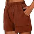 thumbnail image 2 of Women's Casual Shorts Loose Comfy Elastic Waist Shorts Summer Pull On Short with Pockets Shorts Summer Elastic Waist Shorts Casual Solid Color Shorts Ladies Comfy Lightweight Shorts with Pockets, 2 of 7