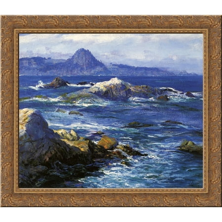Off Mission Point (aka Point Lobos) 24x20 Gold Ornate Wood Framed Canvas Art by Guy Rose
