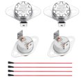 thumbnail image 1 of 2 Pcs KSD301 Termostato 75°C/167°F 30A Normalmente Cerrado N.C Interruptor de temperatura de disco ajustable con cable terminal para microondas, horno, cafetera, 1 of 5