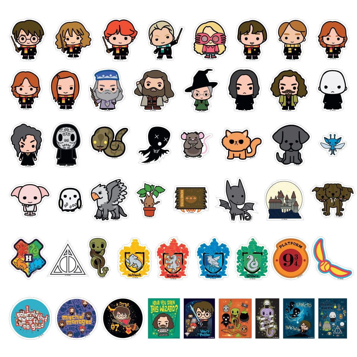 Paper House Harry Potter Sticker & Washi Tape Variety Set – 50 Vinyl Sticker Pack + 3 Rolls of Harry Potter Washi Tape