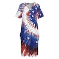 thumbnail image 3 of 4th of July Tie-Dye Spiral Loose Pocket Dress summer dresses ladies 2025 cocktail dresses, 3 of 6