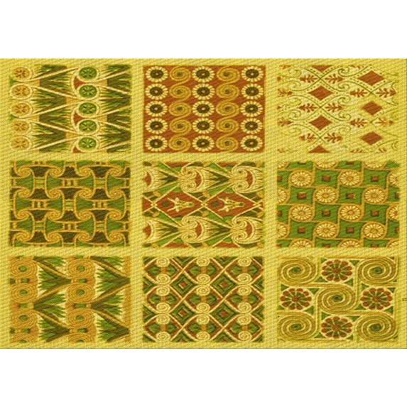 Ahgly Company Indoor Rectangle Patterned Dark Bisque Brown Area Rugs, 2' x 4'